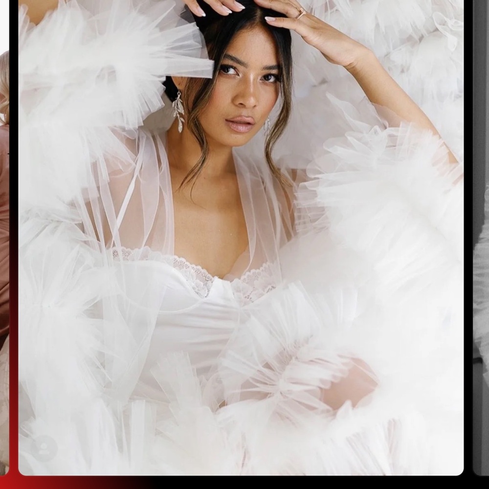 Kelsey Tulle Bridal White Robe Size Small - Picture 5 of 5